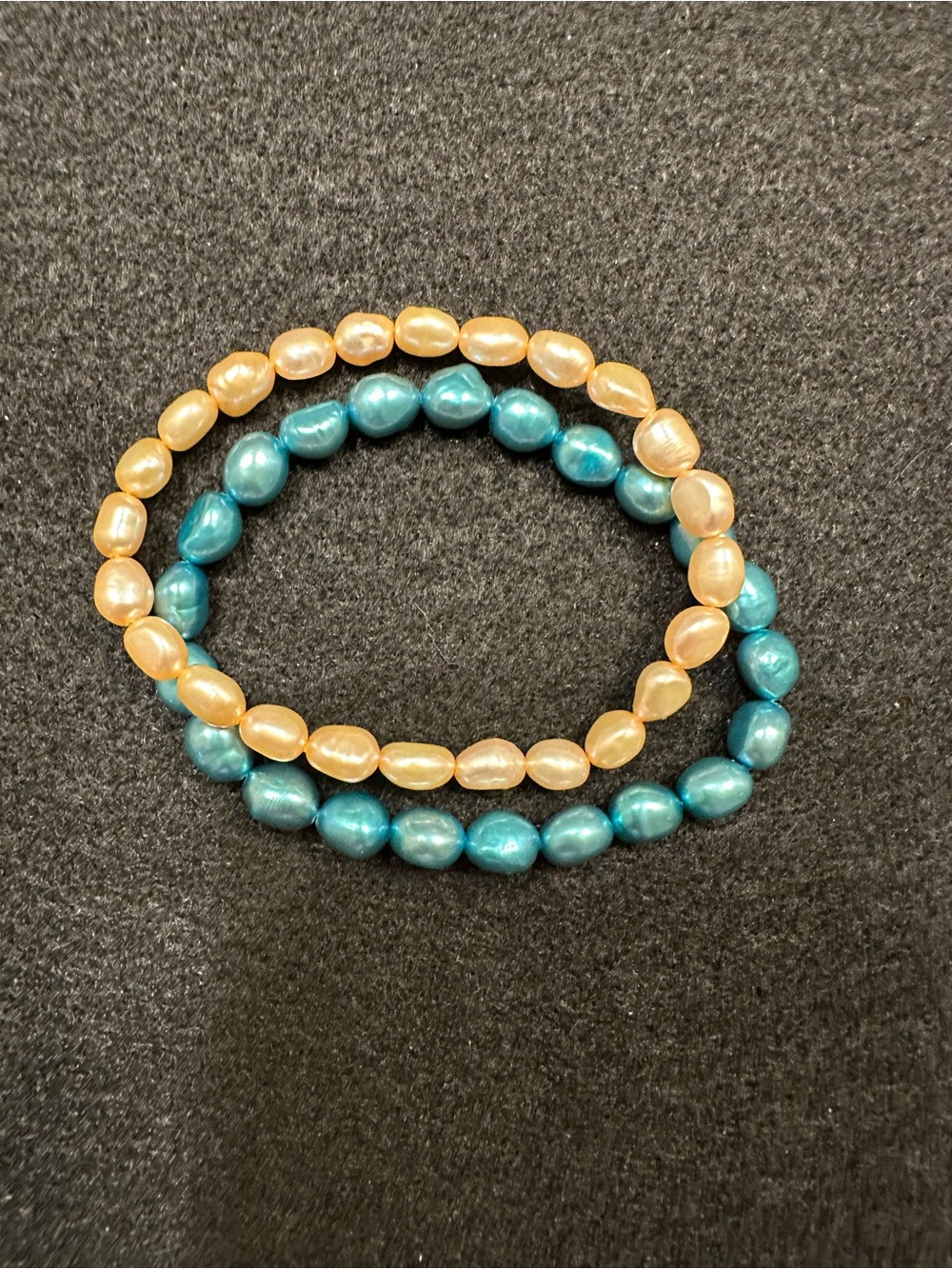 Beaded Bracelet Set in Blue & Yellow Like New